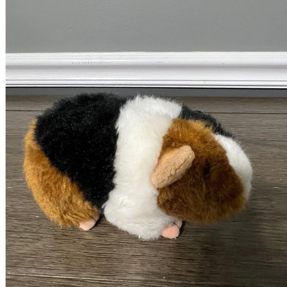 Guinea Pig Plush Stuffed Animal Toy Pet Rodent Tricolor Black White Brown 7 inch